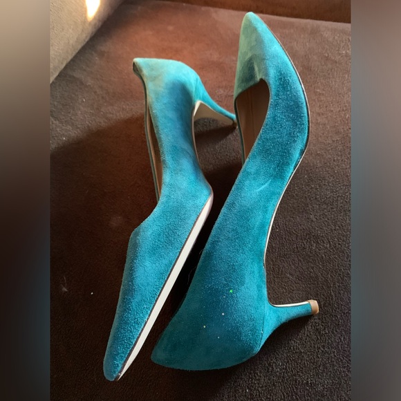 J. Crew Elegant Teal Suede Women's Pumps Sz 6 - Picture 3 of 6